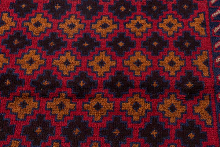 3' x 4' 9 Hand Knotted Balouch Persian Wool Rug