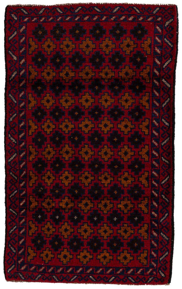 3' x 4' 9 Hand Knotted Balouch Persian Wool Rug