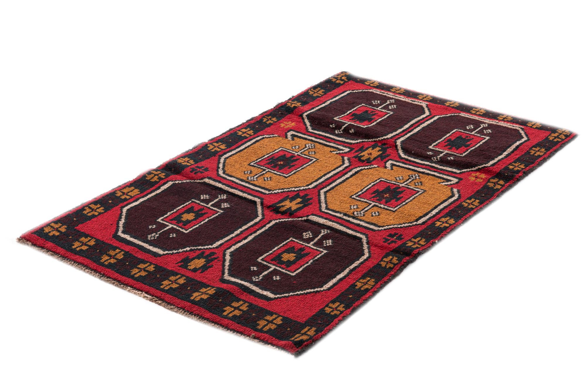 2' 9 x 4' 7 Hand Knotted Balouch Persian Wool Rug