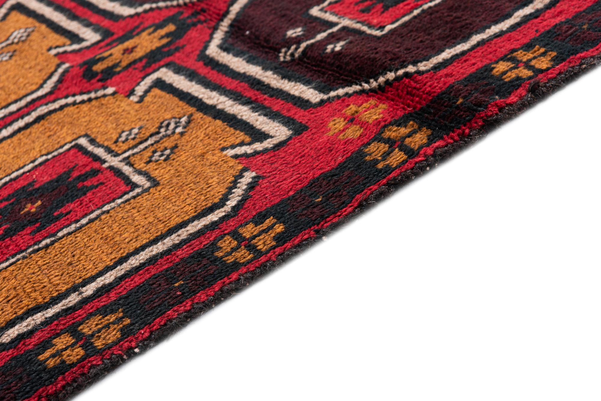 2' 9 x 4' 7 Hand Knotted Balouch Persian Wool Rug