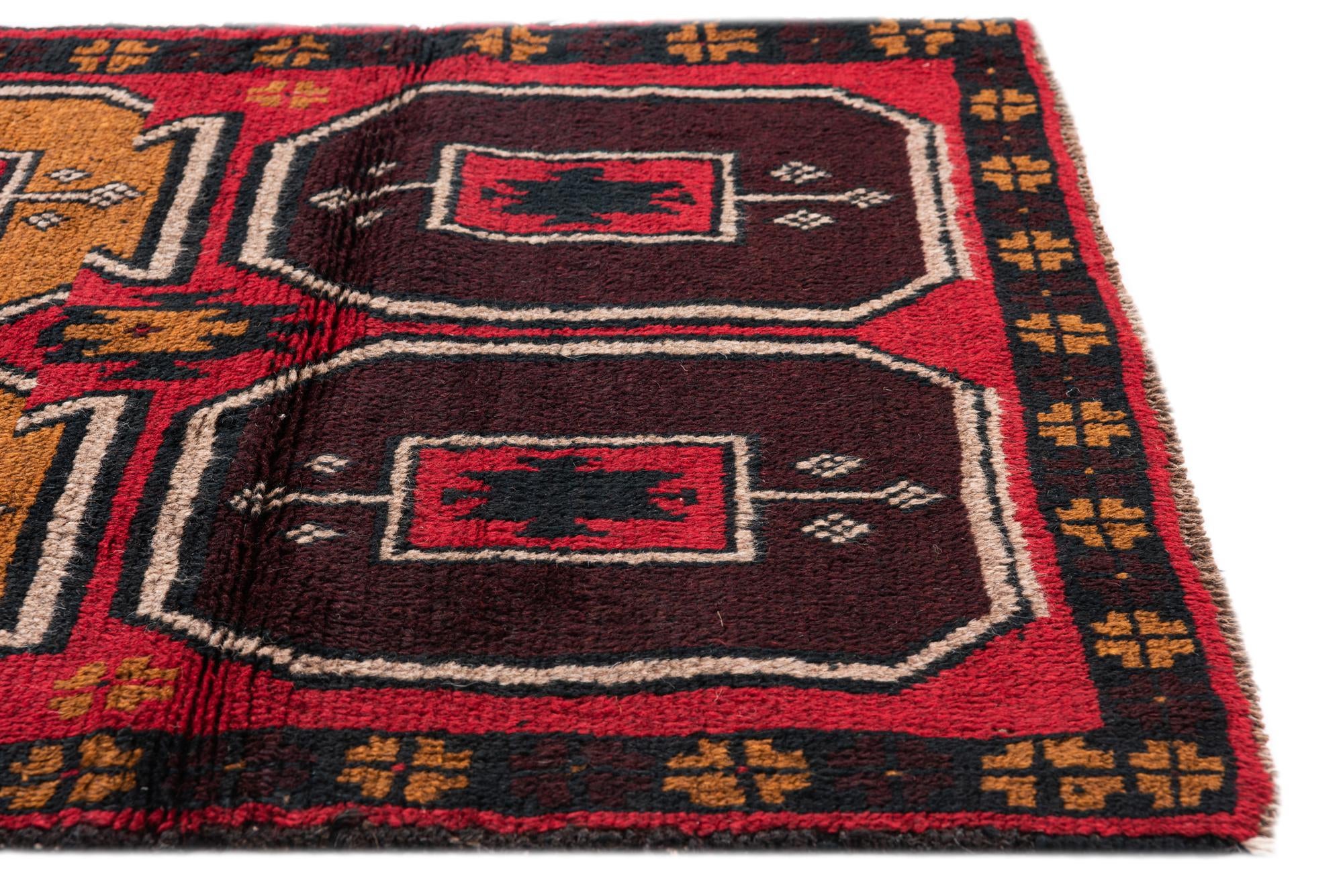 2' 9 x 4' 7 Hand Knotted Balouch Persian Wool Rug