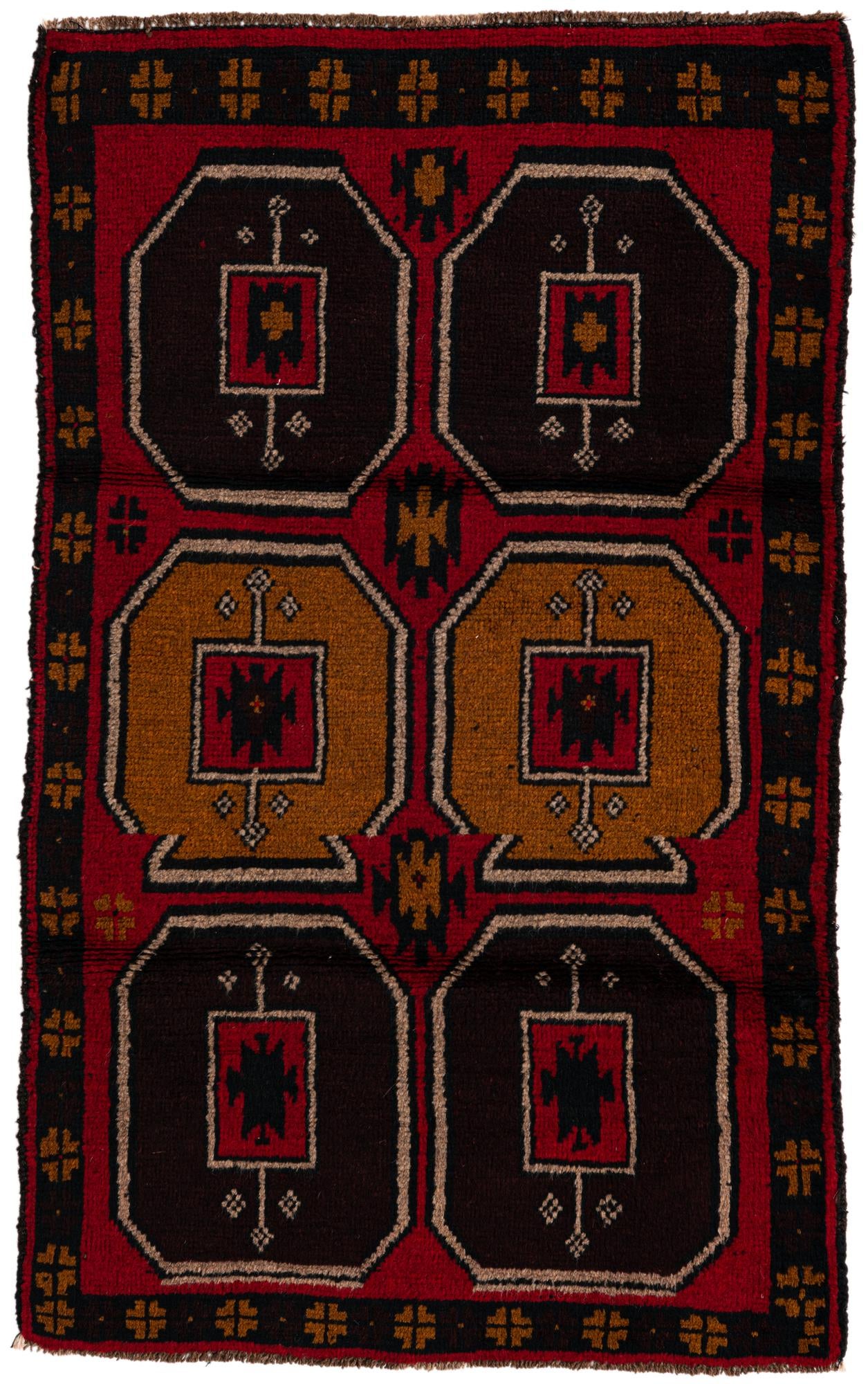 2' 9 x 4' 7 Hand Knotted Balouch Persian Wool Rug