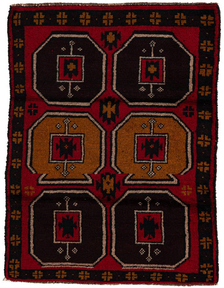 Detail image of 2' 9 x 4' 7 Hand Knotted Balouch Persian Wool Rug