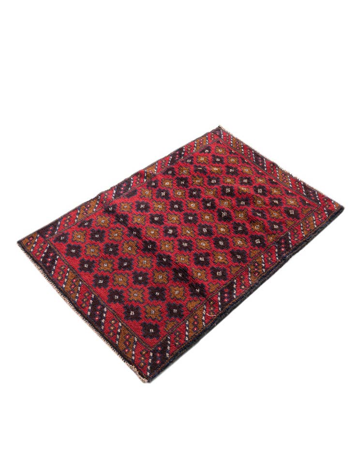 Detail image of 2' 10 x 4' 8 Hand Knotted Balouch Persian Wool Rug