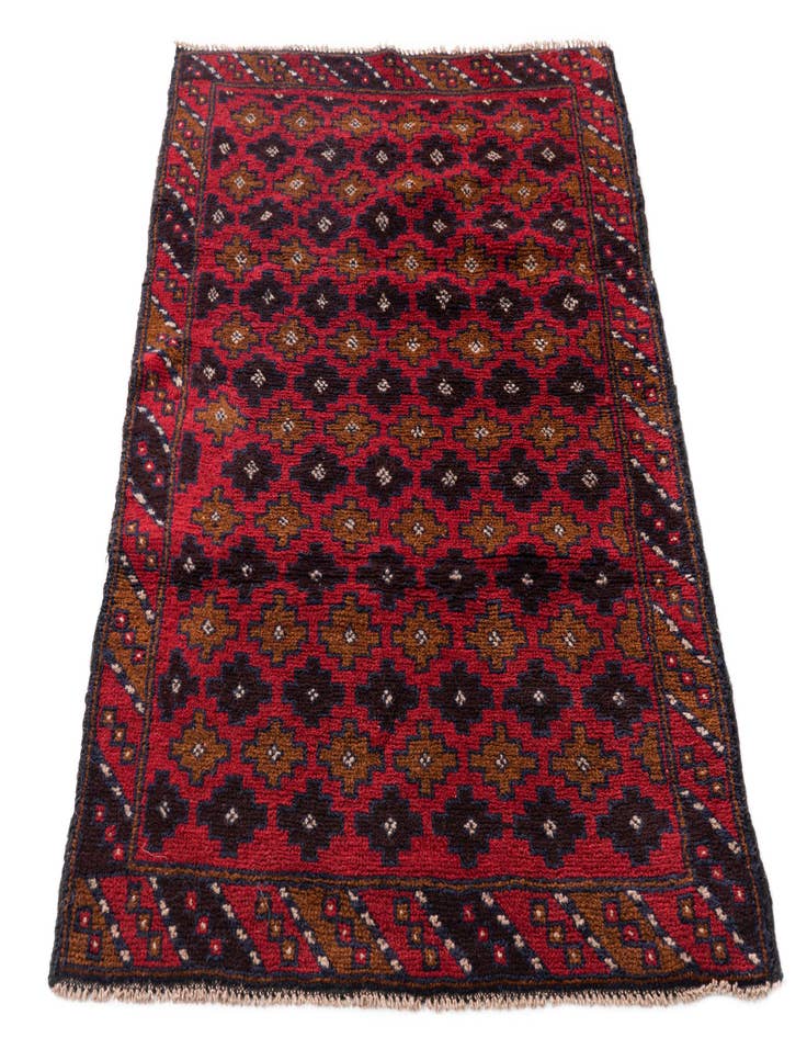 Detail image of 2' 10 x 4' 8 Hand Knotted Balouch Persian Wool Rug