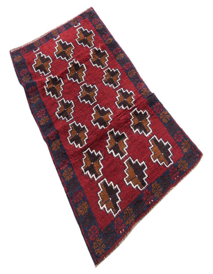 Detail image of 2' 10 x 4' 9  Hand Knotted Balouch Persian Wool Rug