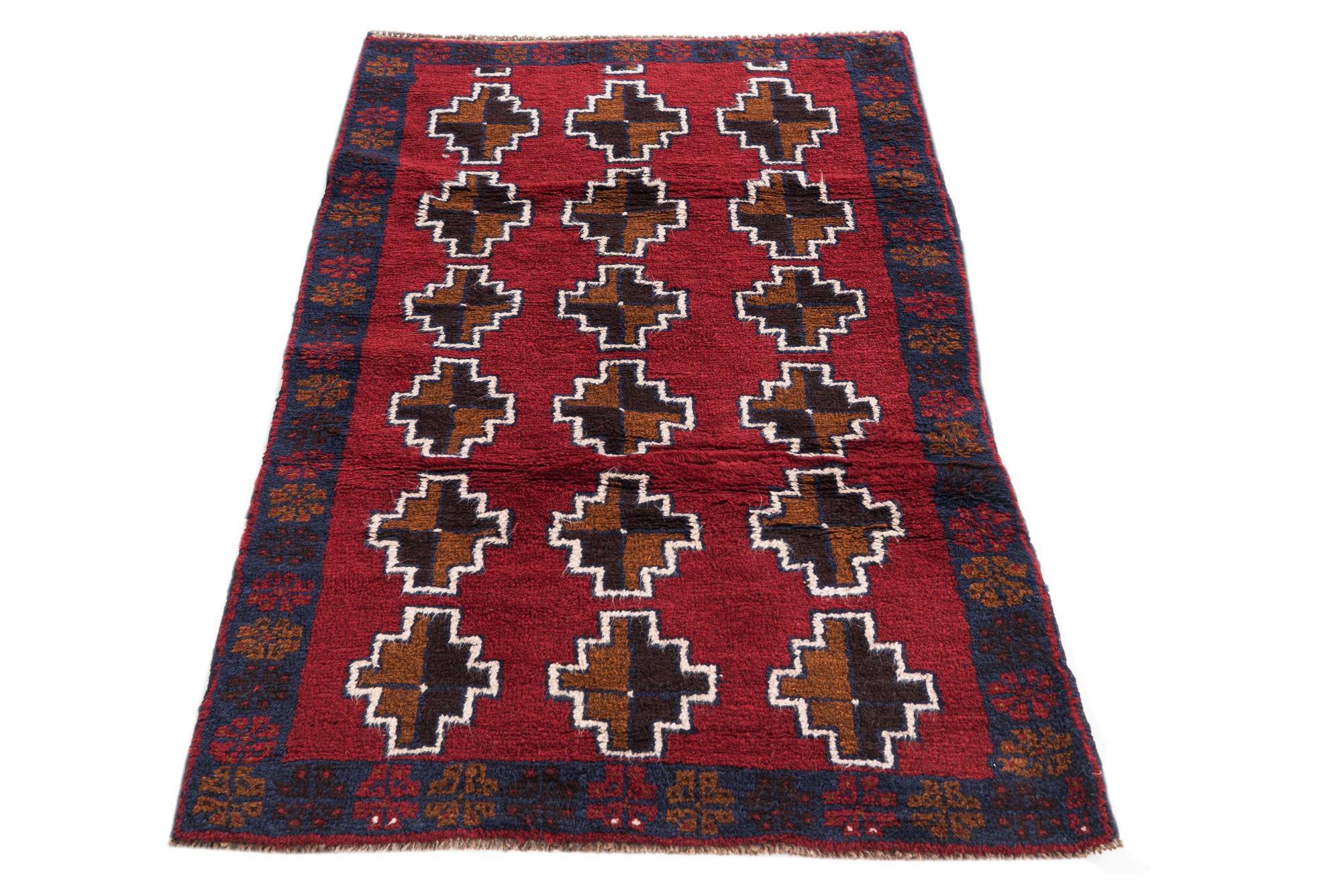 2' 10 x 4' 9 Hand Knotted Balouch Persian Wool Rug