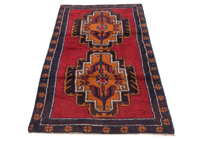 2' 10 x 4' 8 Hand Knotted Balouch Persian Wool Rug