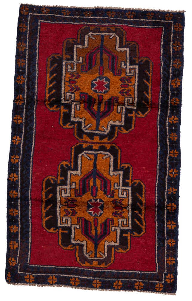 2' 10 x 4' 8 Hand Knotted Balouch Persian Wool Rug