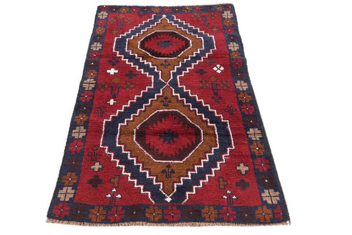 2' 9 x 4' 9 Hand Knotted Balouch Persian Wool Rug