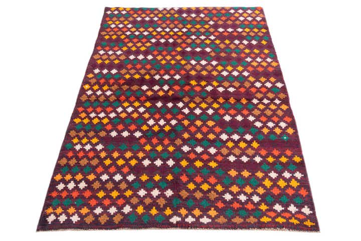 4' x 5' 9 Hand Knotted Balouch Wool Rug