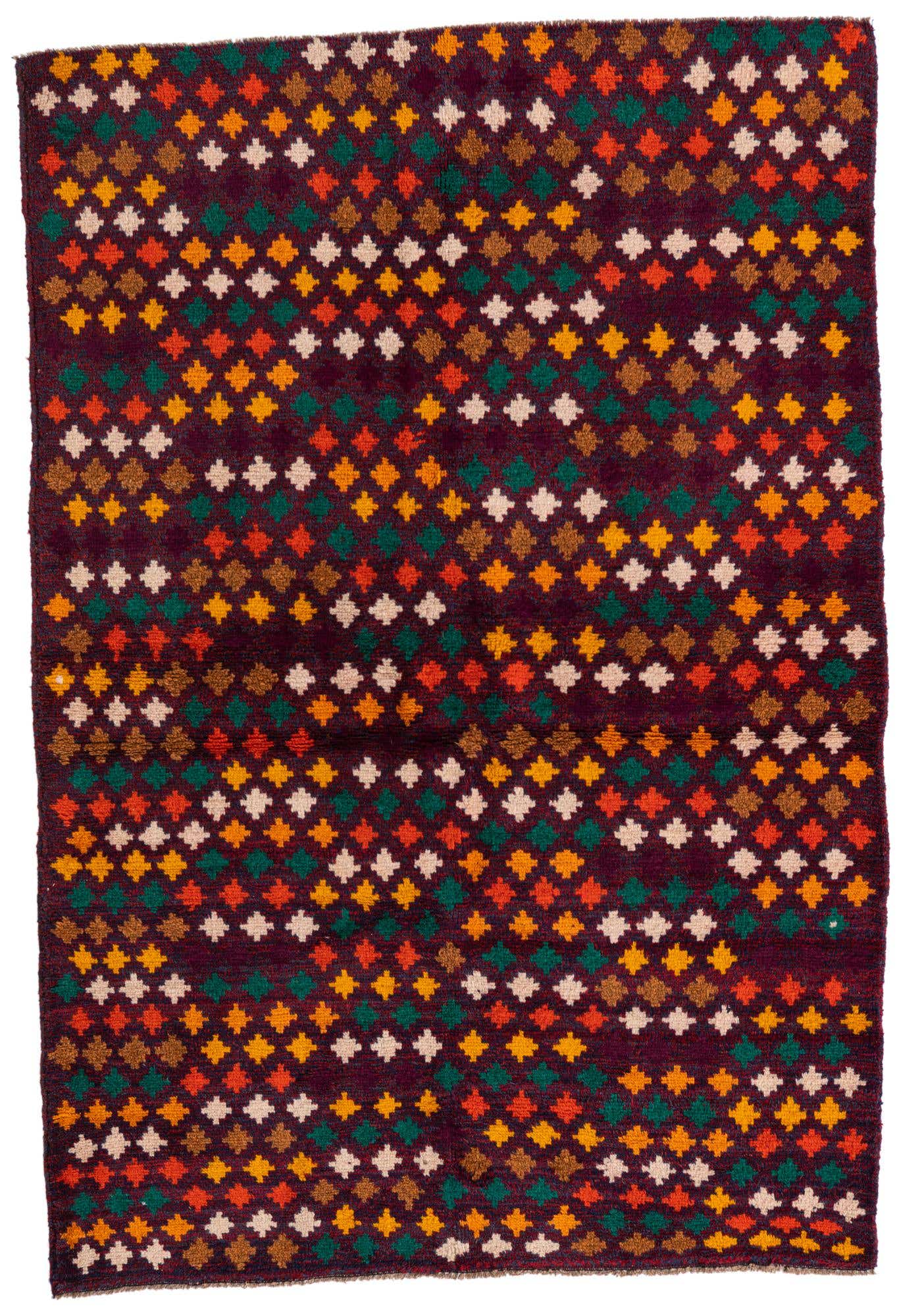 4' x 5' 9 Hand Knotted Balouch Wool Rug