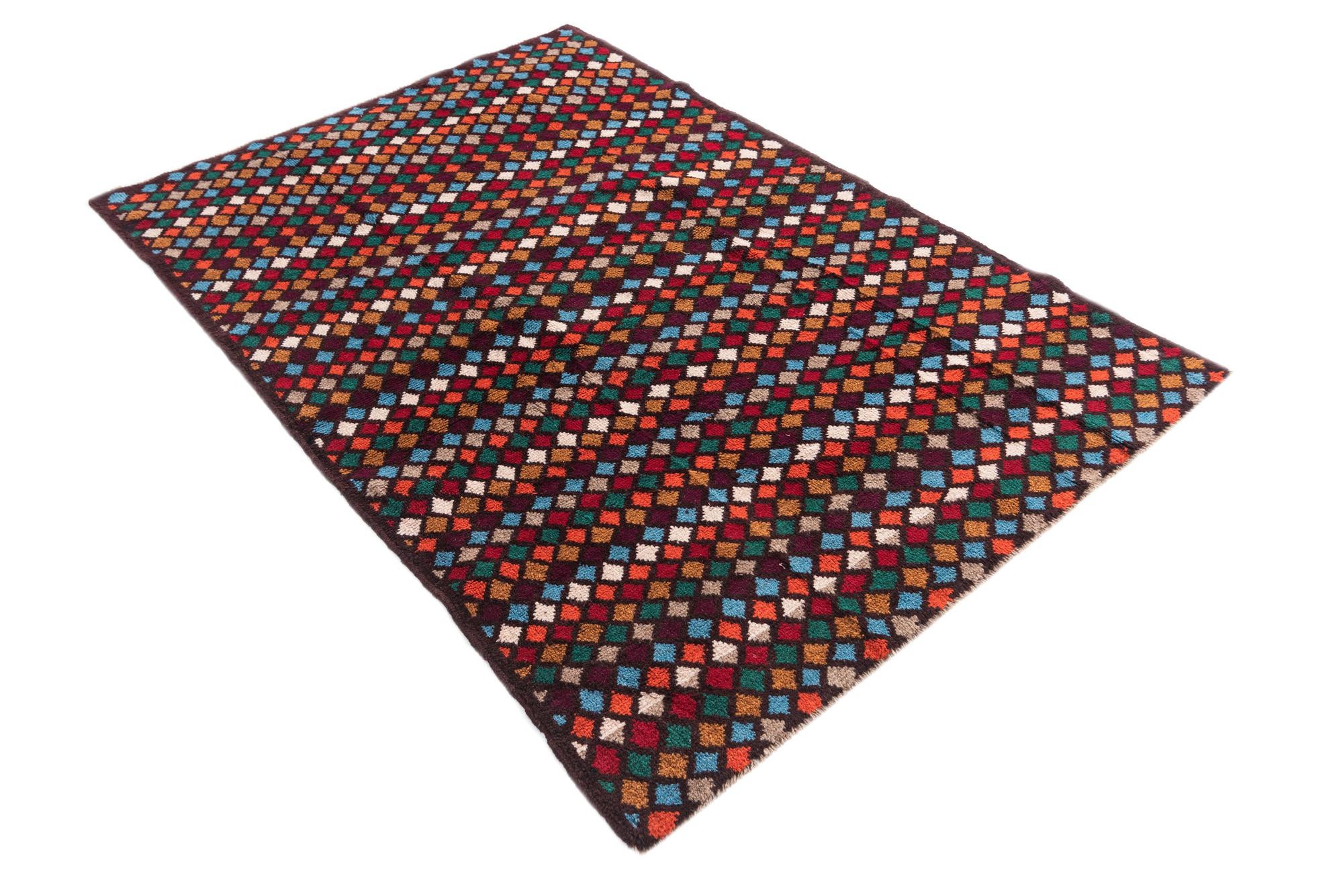 4' x 5' 9 Hand Knotted Balouch Wool Rug