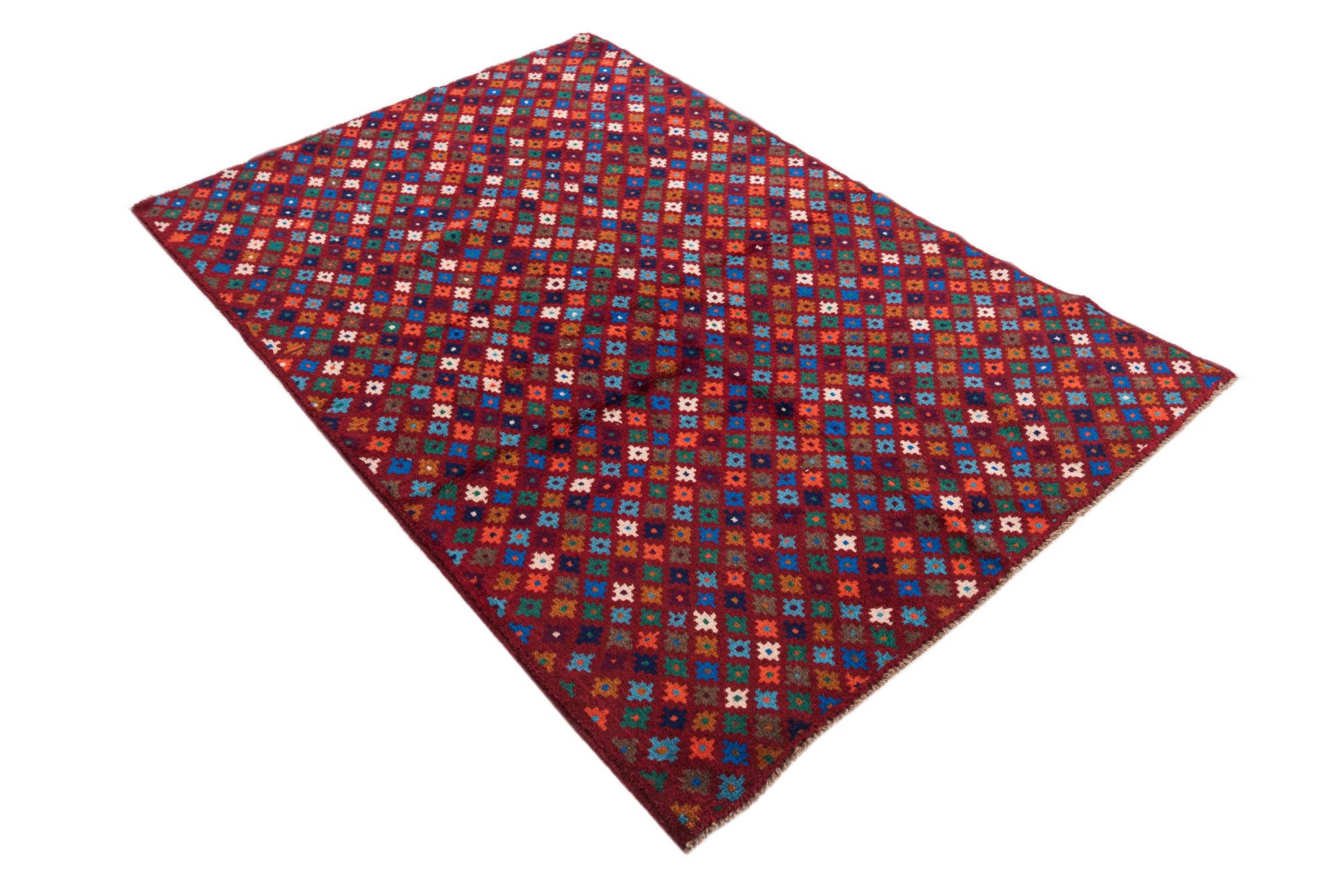4' x 6' 1 Hand Knotted Balouch Wool Rug