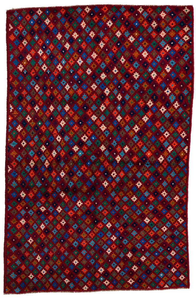 4' x 6' 1 Hand Knotted Balouch Wool Rug