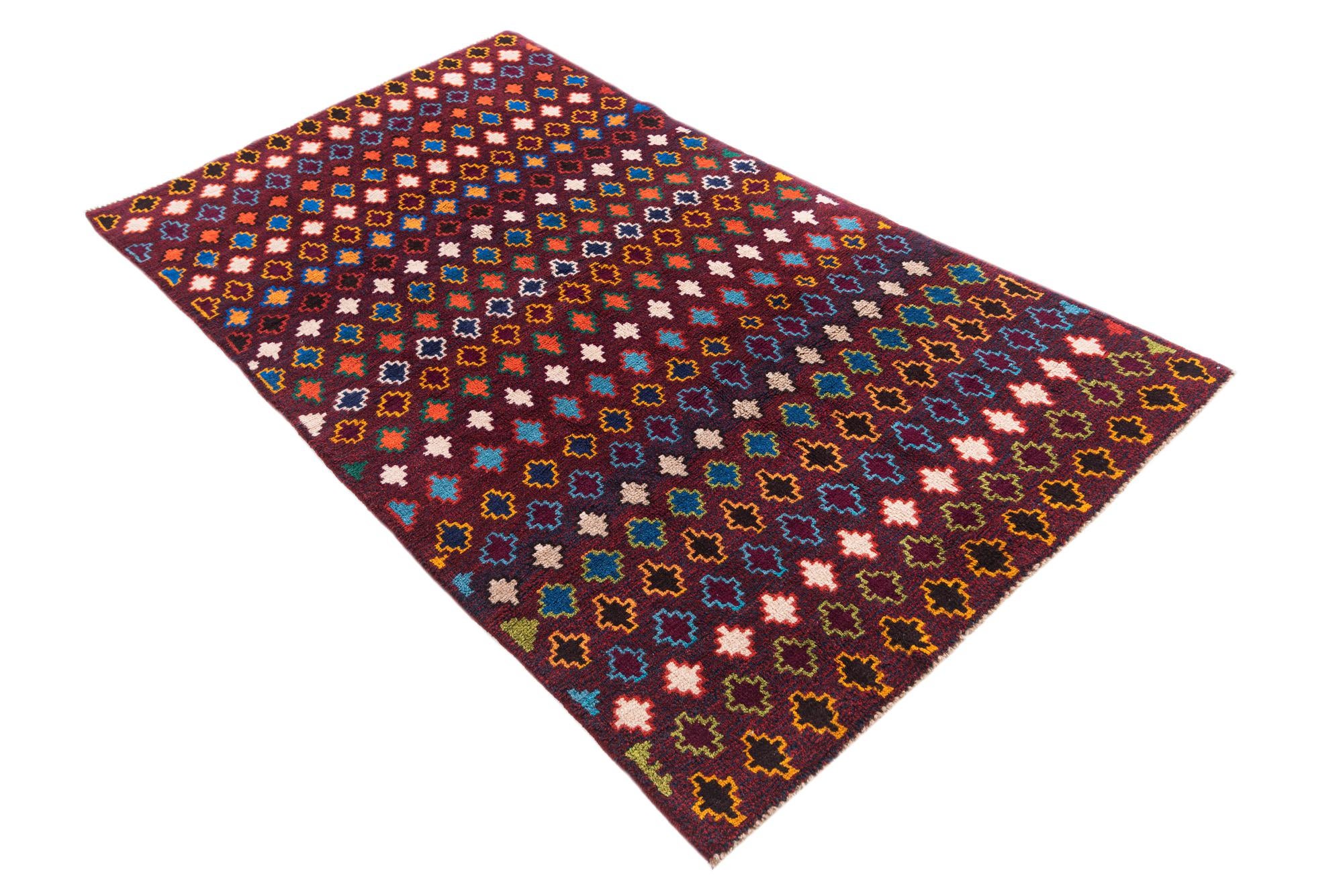3' 6 x 6' 2 Hand Knotted Balouch Wool Rug
