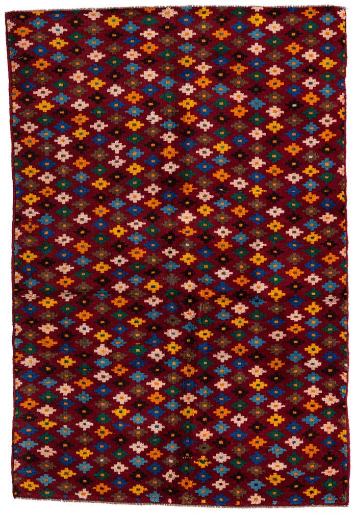 4' x 5' 9 Hand Knotted Balouch Wool Rug