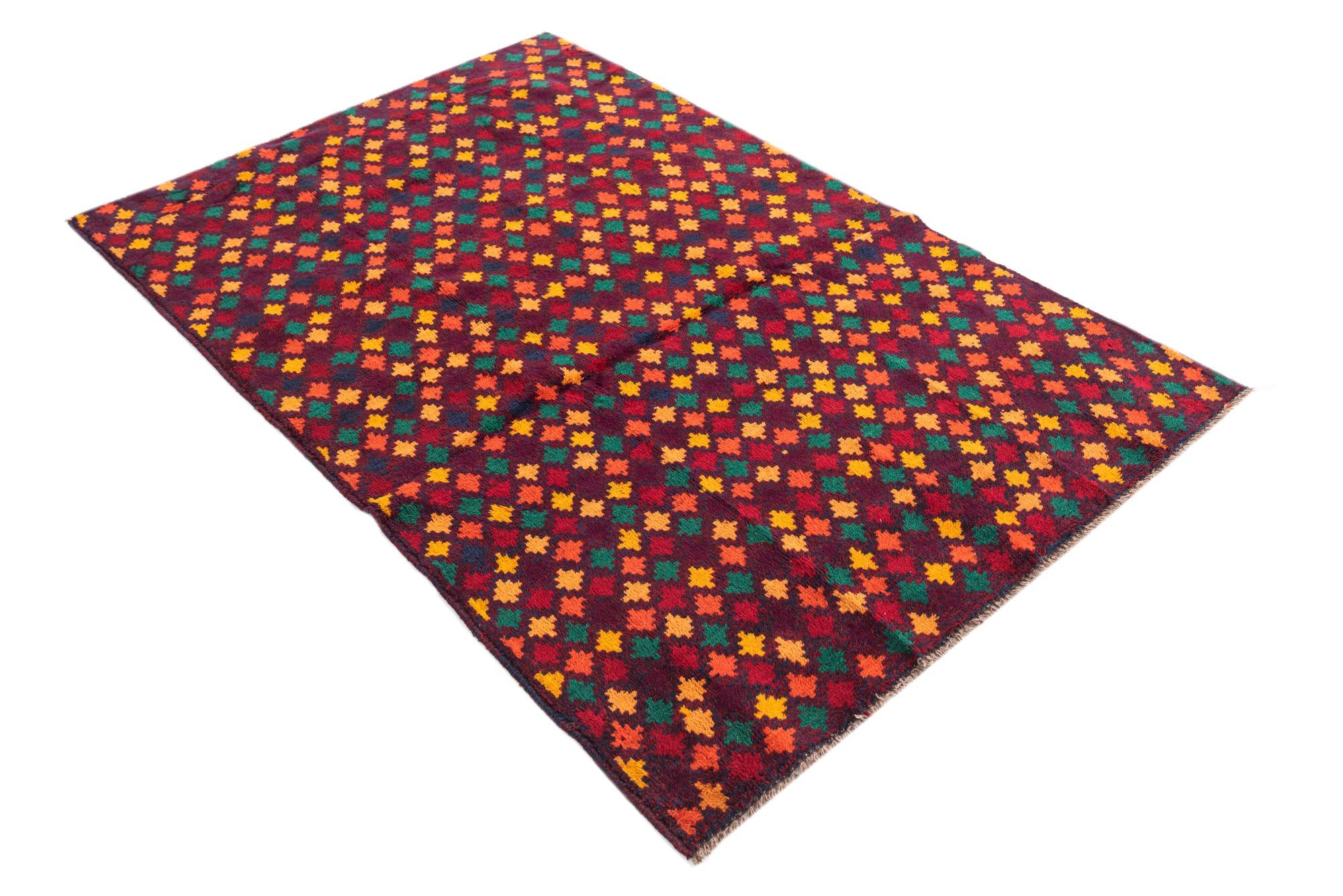 4' x 6' 1 Hand Knotted Balouch Wool Rug