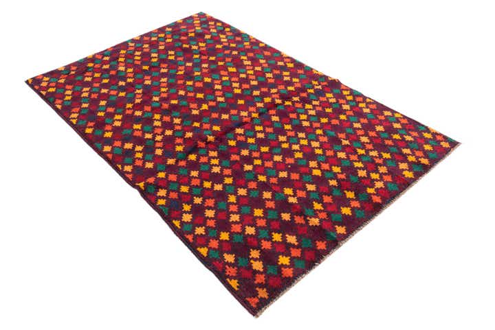 4' x 6' 1 Hand Knotted Balouch Wool Rug