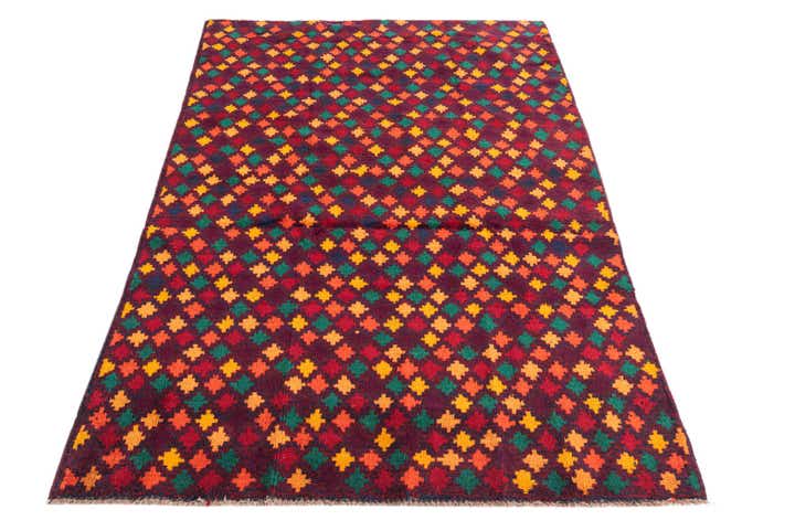 4' x 6' 1 Hand Knotted Balouch Wool Rug