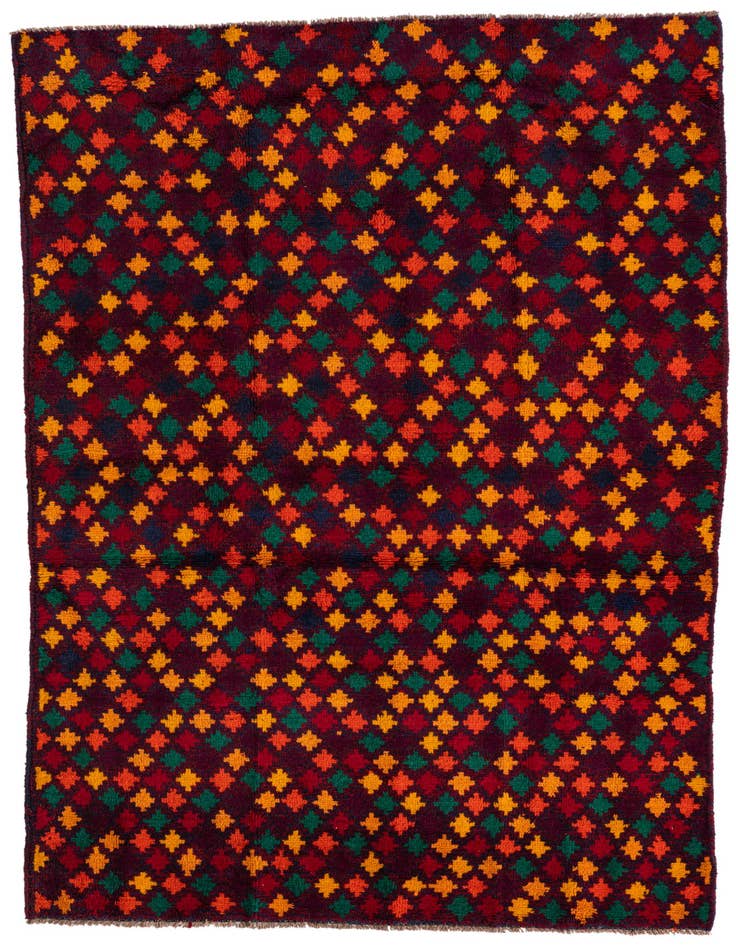 Detail image of 4' x 6' 1 Hand Knotted Balouch Wool Rug