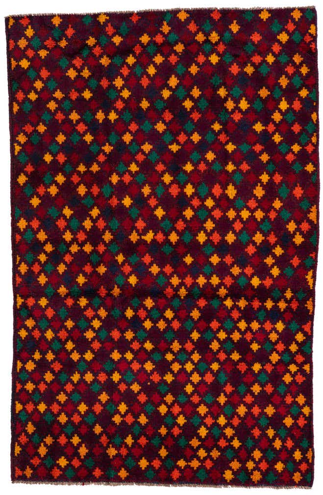 4' x 6' 1 Hand Knotted Balouch Wool Rug