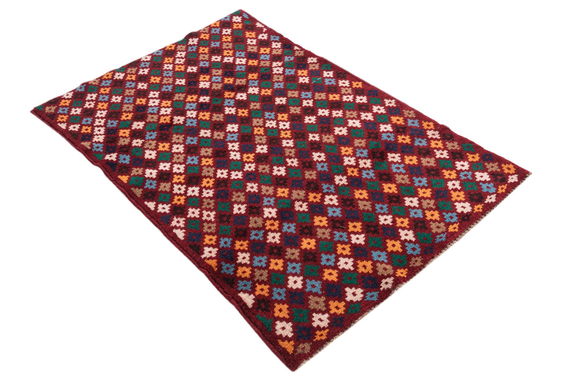 3' x 4' 4 Hand Knotted Balouch Wool Rug