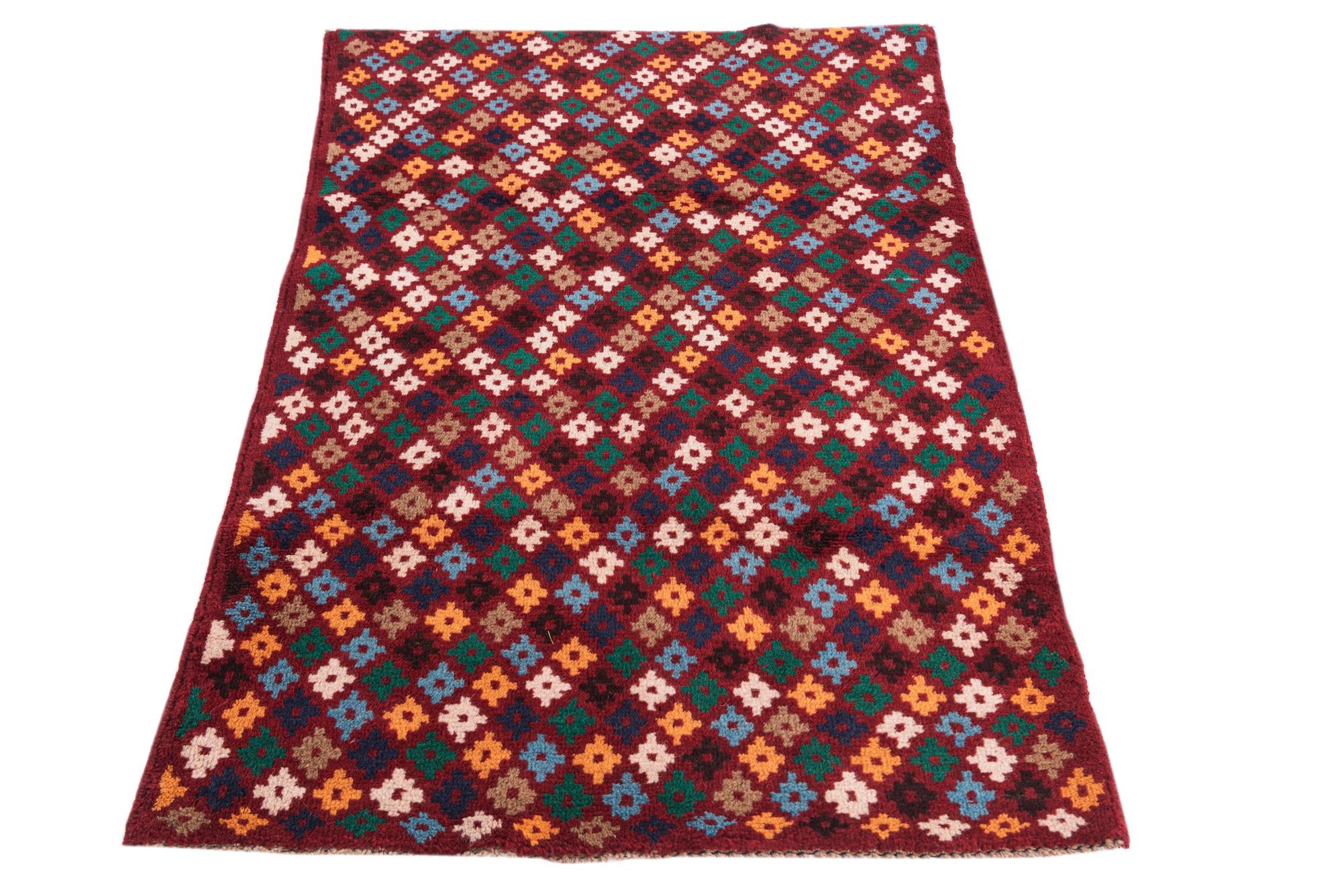 3' x 4' 4 Hand Knotted Balouch Wool Rug