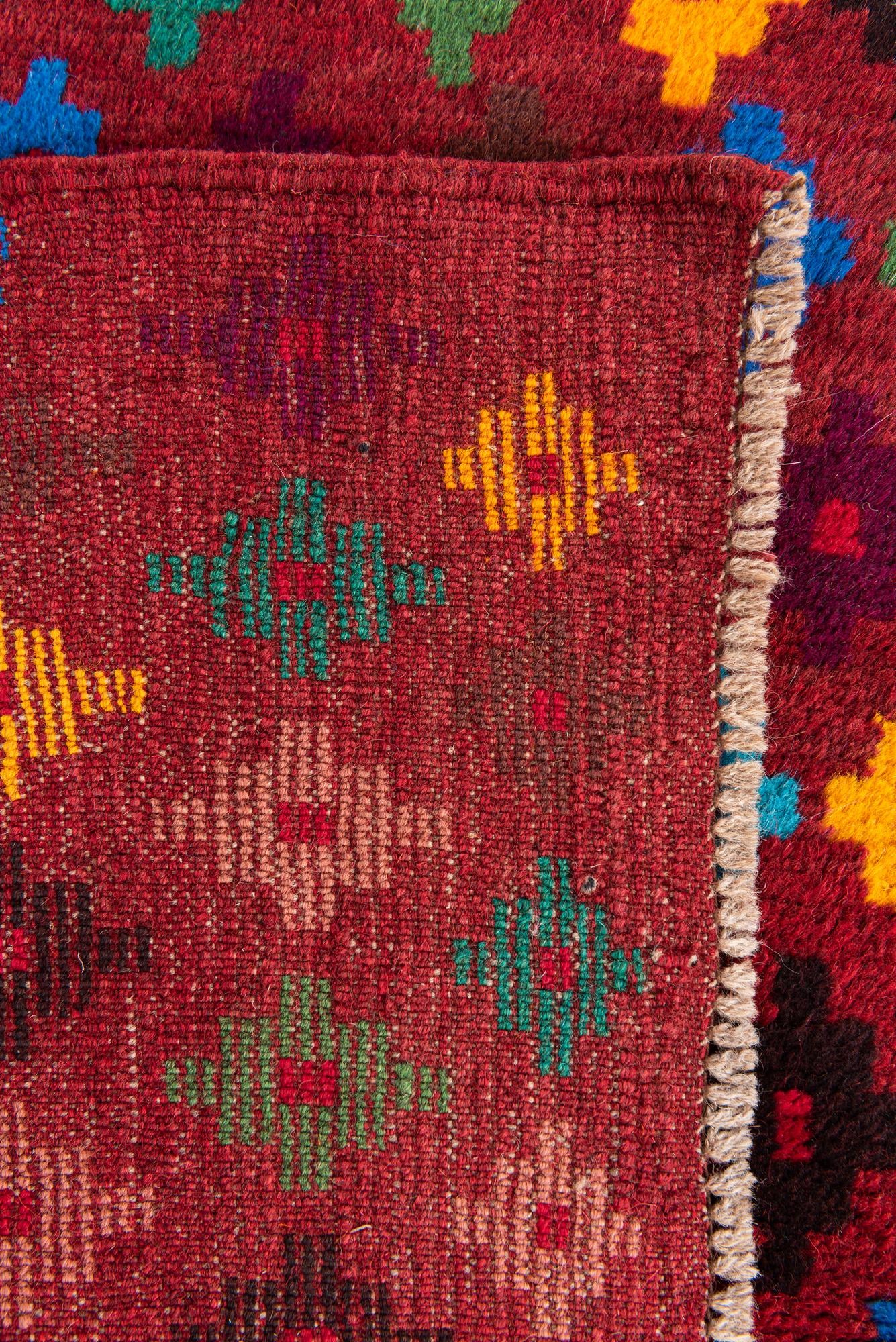 3' 4 x 4' 9 Hand Knotted Balouch Wool Rug