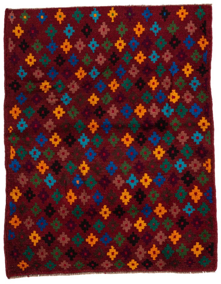 Detail image of 3' 4 x 4' 9 Hand Knotted Balouch Wool Rug