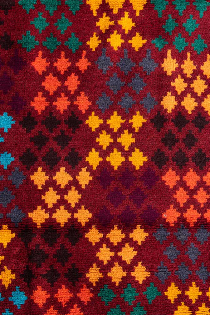 3' 3 x 4' 5 Hand Knotted Balouch Wool Rug