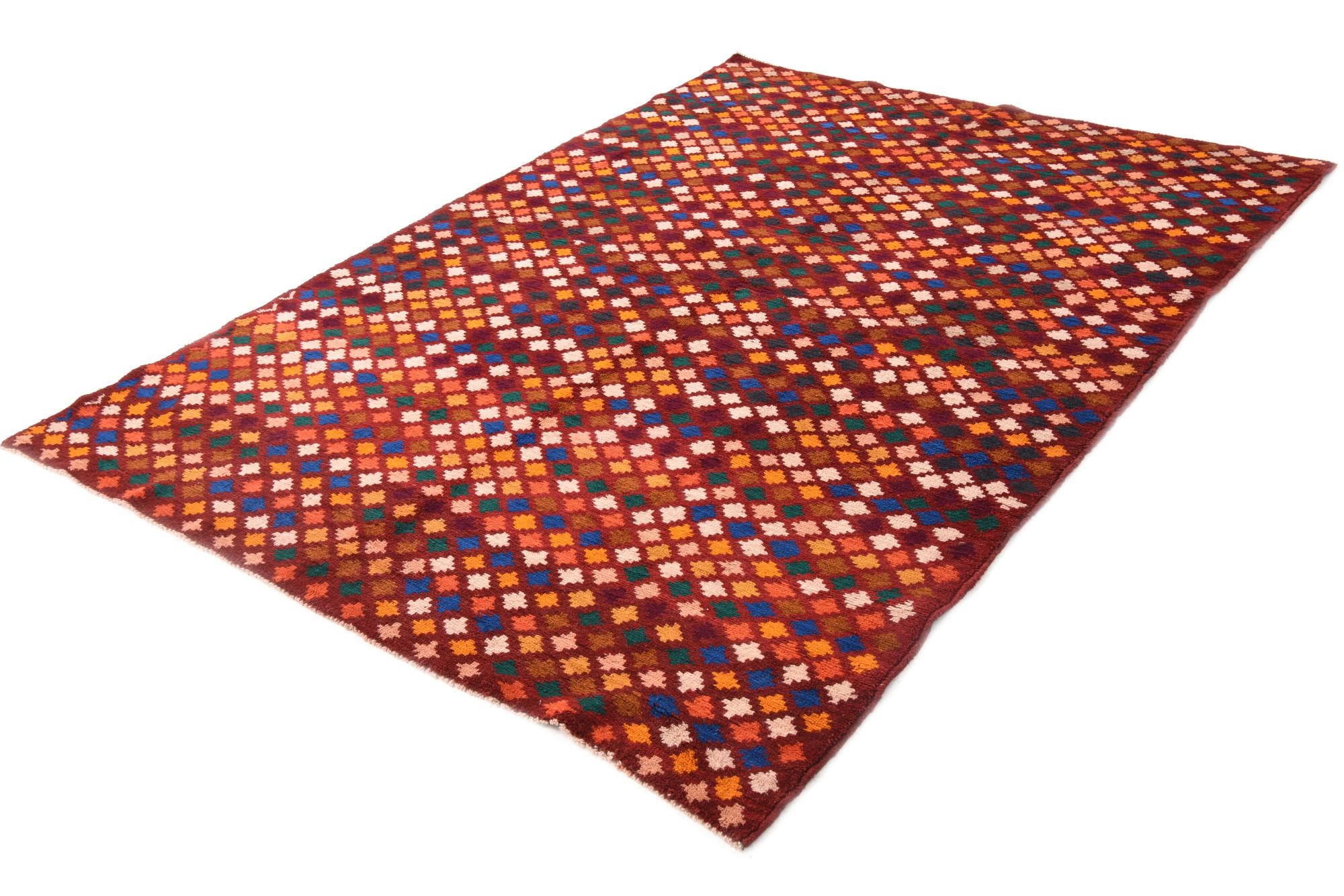 6' x 8' 3 Hand Knotted Balouch Wool Rug