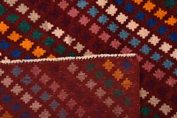 5' 8 x 8' 1 Hand Knotted Balouch Wool Rug