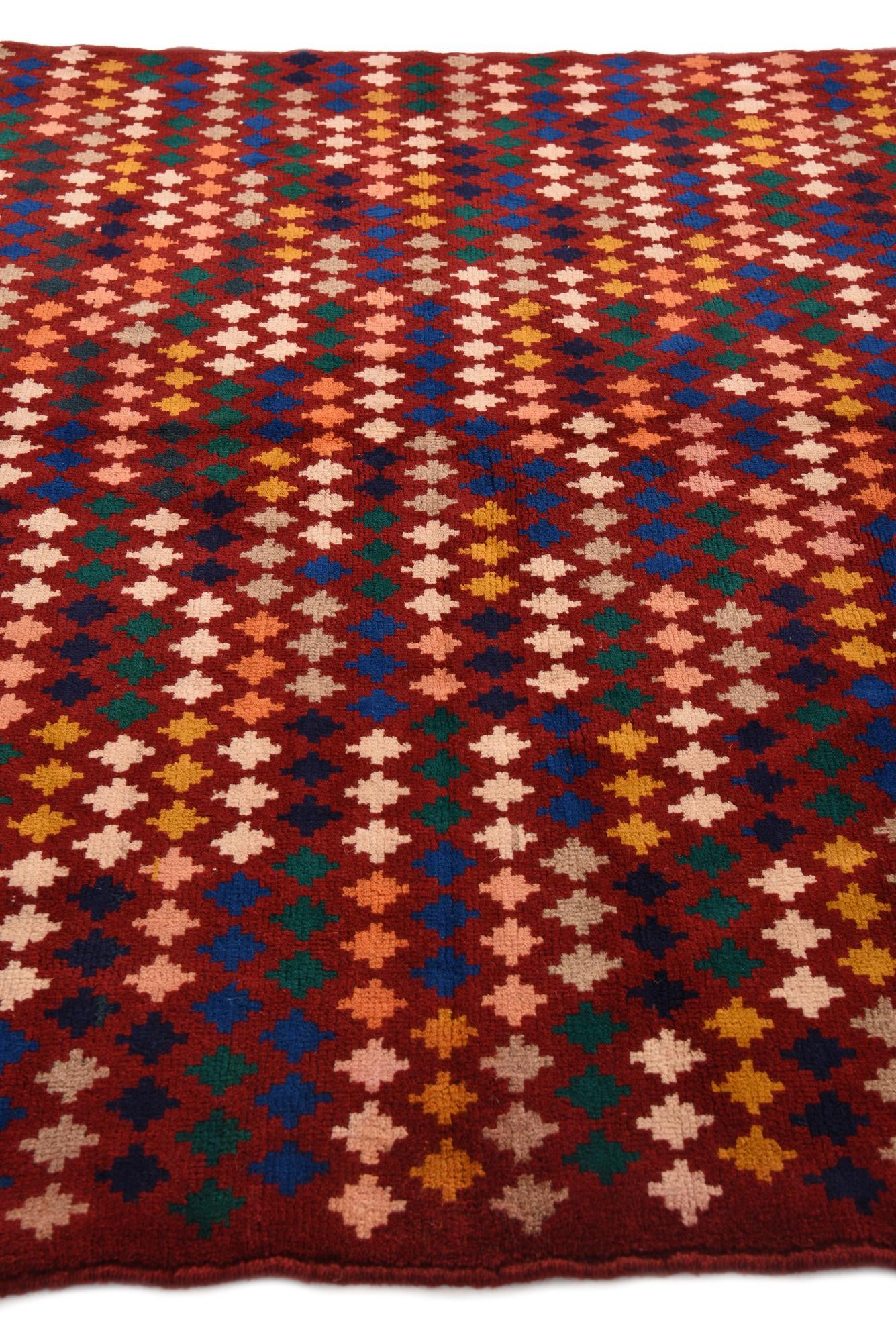 6' 2 x 7' 3 Hand Knotted Balouch Wool Rug