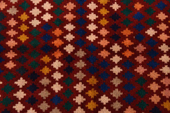 6' 2 x 7' 3 Hand Knotted Balouch Wool Rug