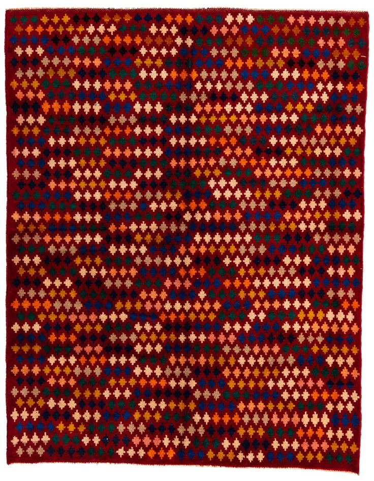 Detail image of 6' 2 x 7' 3 Hand Knotted Balouch Wool Rug