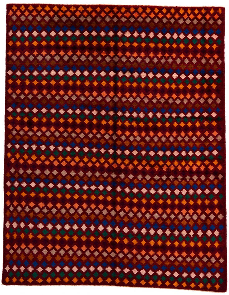 Detail image of 6' x 7' 10 Hand Knotted Balouch Wool Rug
