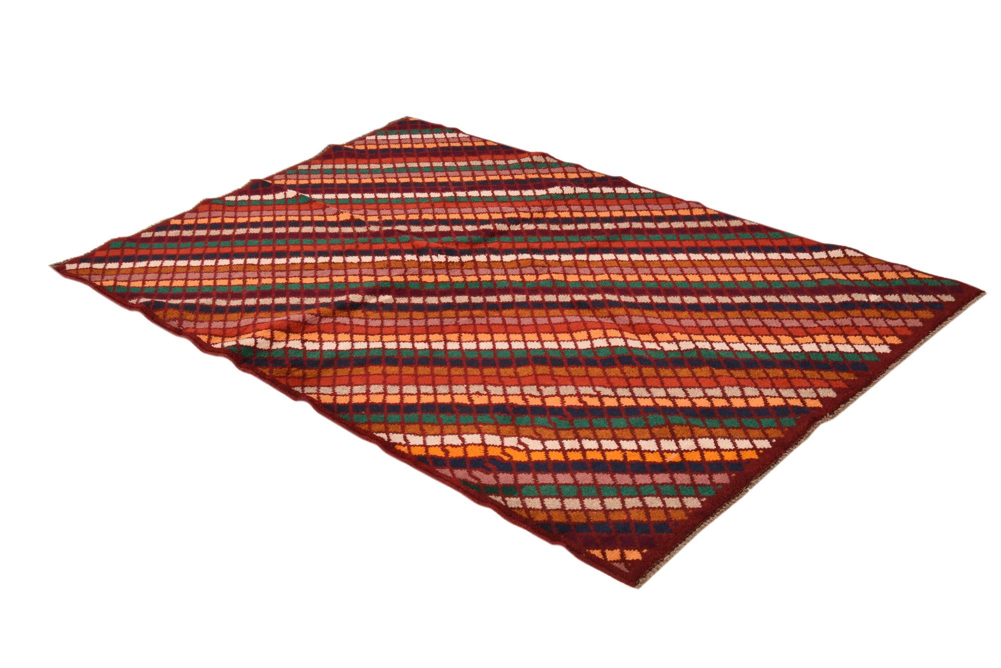 4' x 6' Hand Knotted Balouch Wool Rug