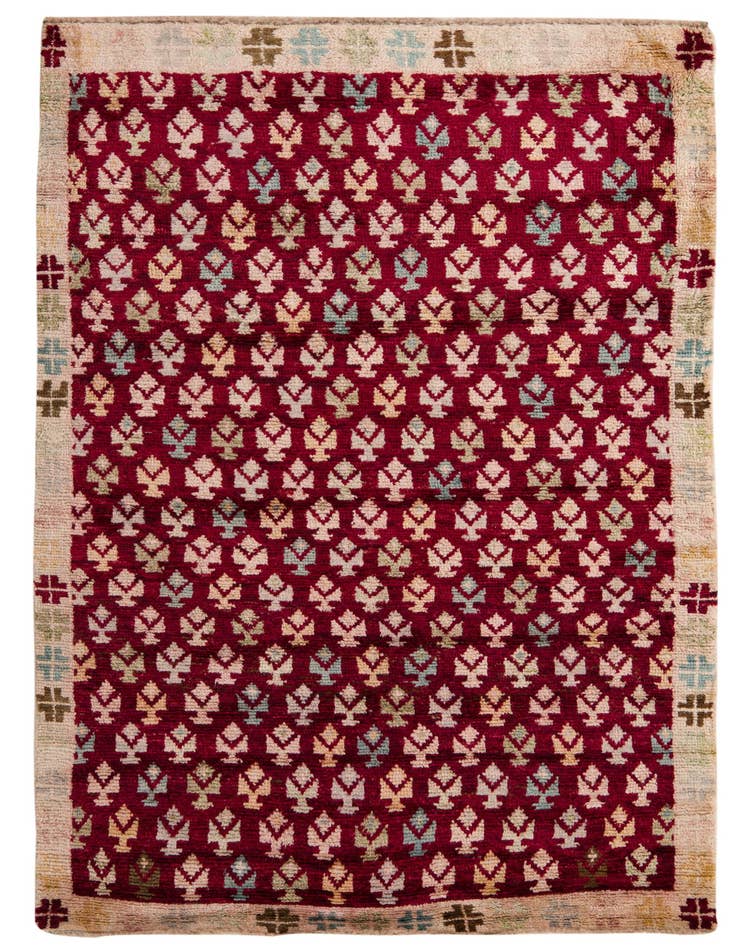 Detail image of 4' 1 x 6' 5 Hand Knotted Balouch Wool Rug
