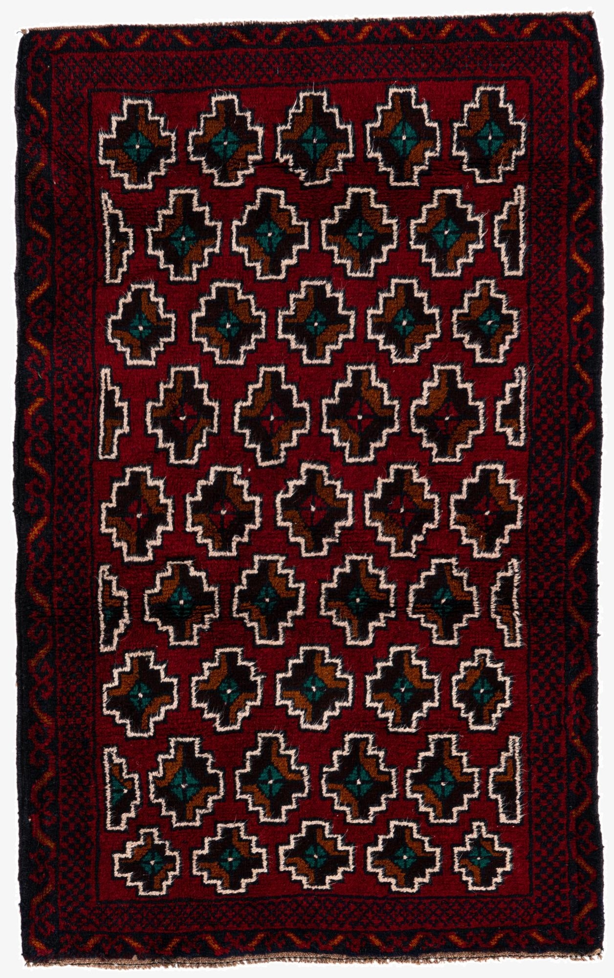 2' 9 x 4' 7  Hand Knotted Balouch Persian Wool Rug