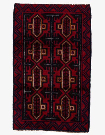 2' 10 x 4' 7 Hand Knotted Balouch Persian Wool Rug