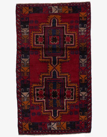 2' 9 x 4' 10 Hand Knotted Balouch Persian Wool Rug