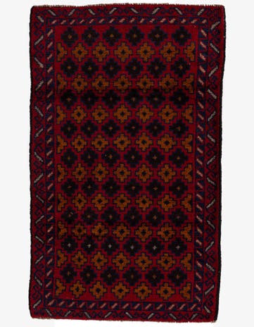 3' x 4' 9 Hand Knotted Balouch Persian Wool Rug