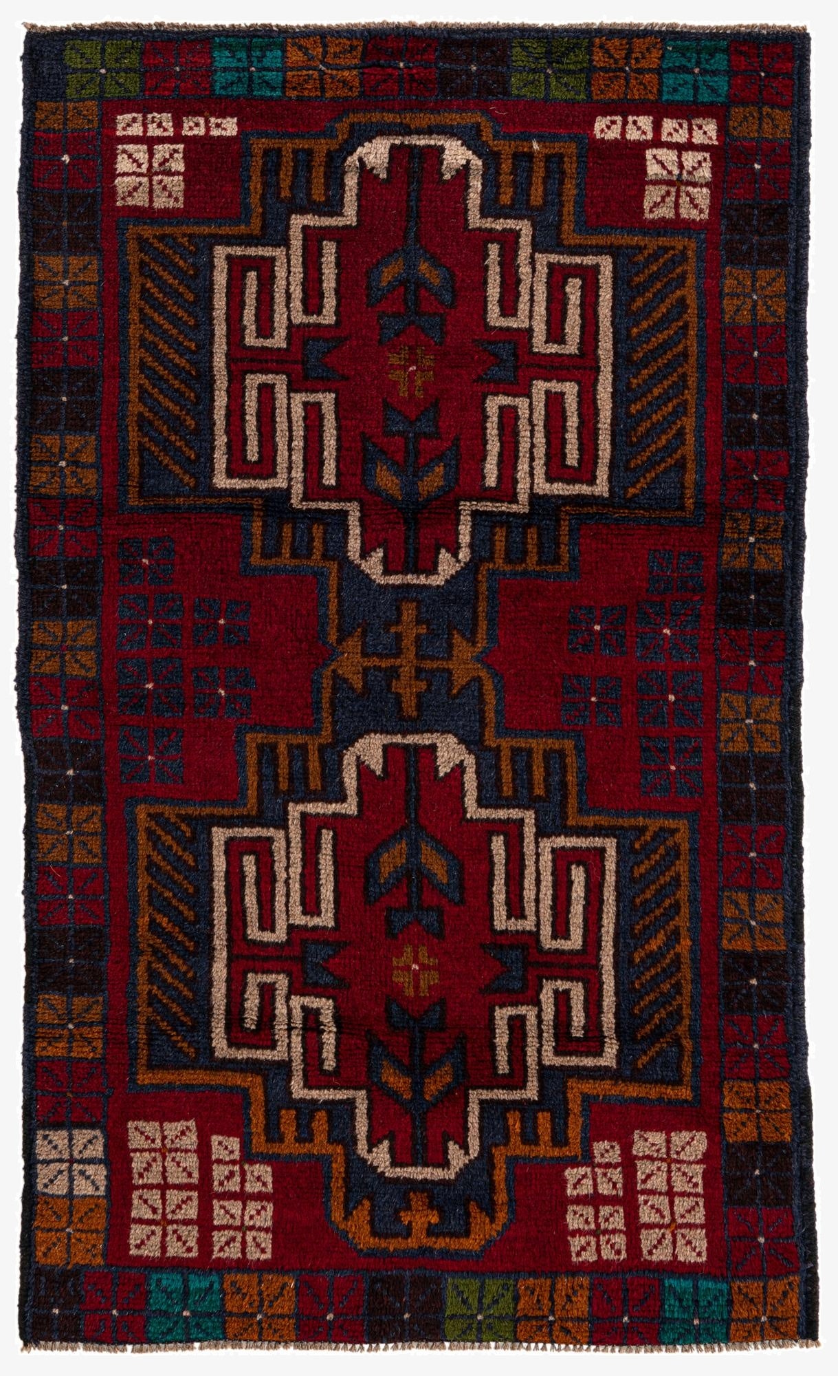 2' 9 x 4' 7  Hand Knotted Balouch Persian Wool Rug