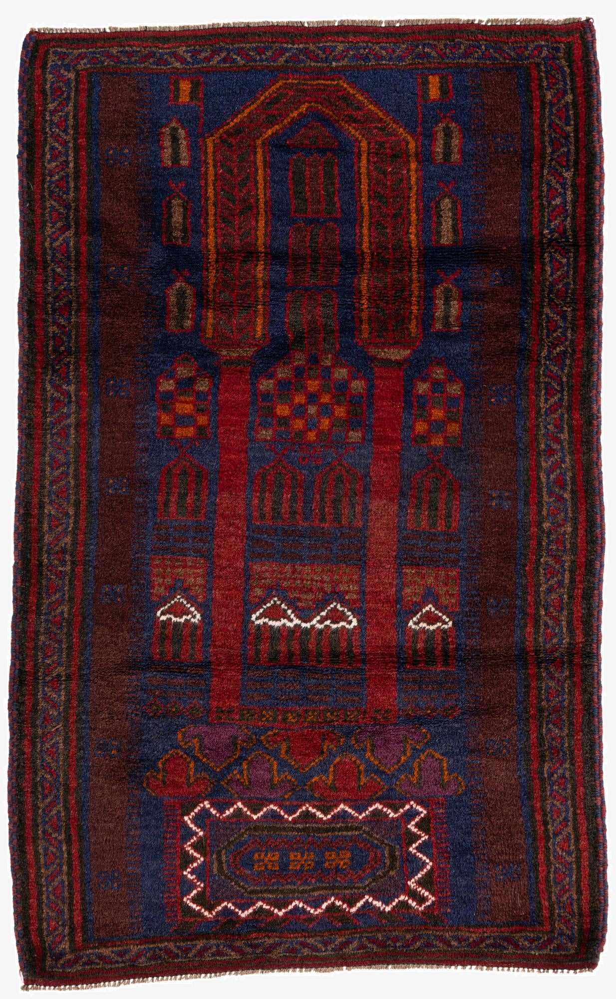 2' 10 x 4' 8  Hand Knotted Balouch Persian Wool Rug
