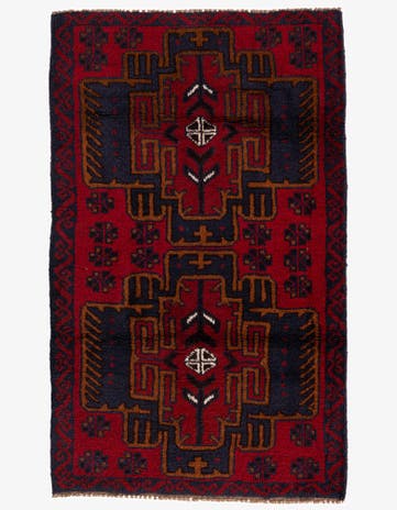 2' 9 x 4' 7 Hand Knotted Balouch Persian Wool Rug