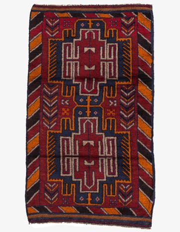 2' 9 x 4' 9 Hand Knotted Balouch Persian Wool Rug