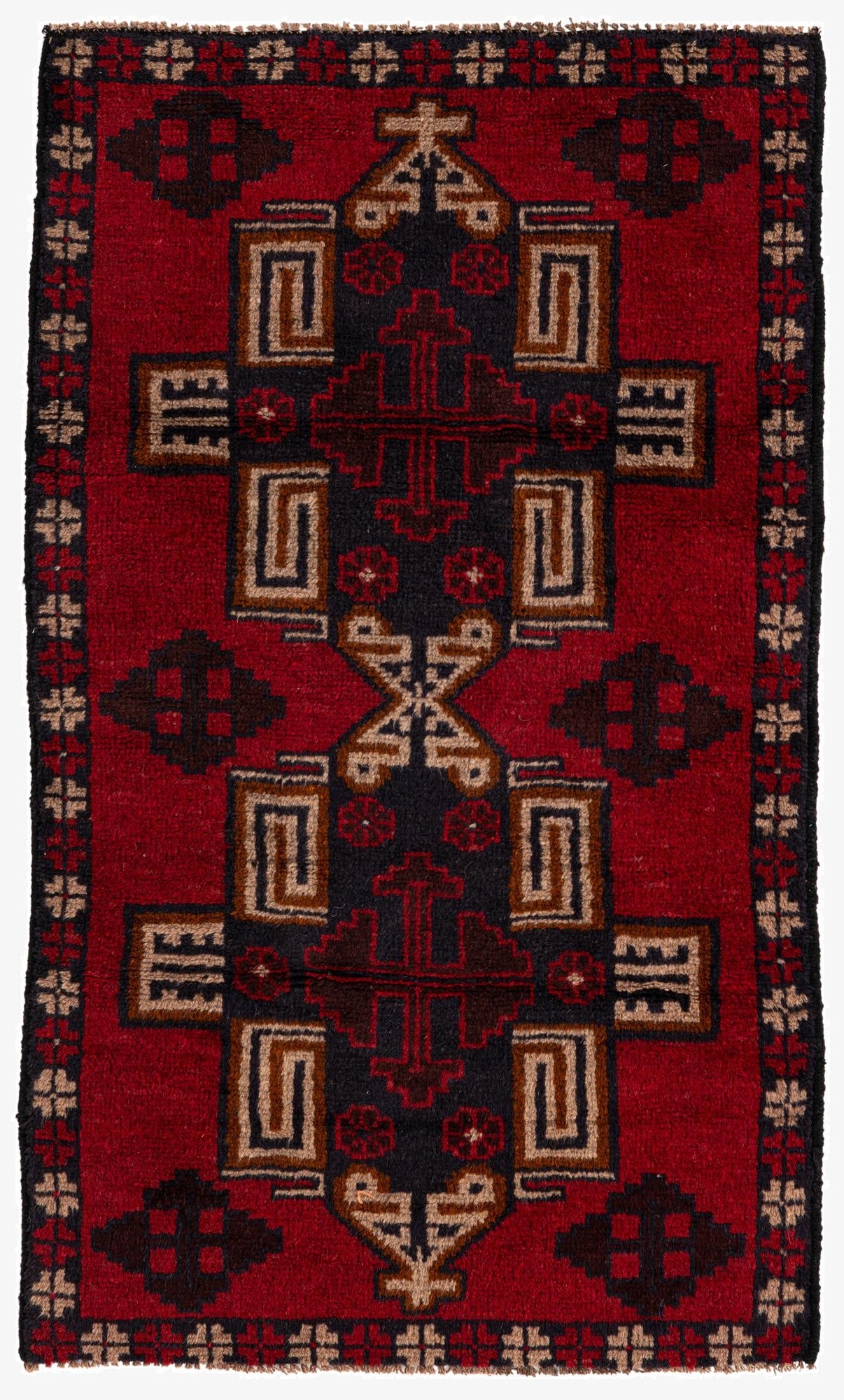 2' 10 x 4' 10  Hand Knotted Balouch Persian Wool Rug