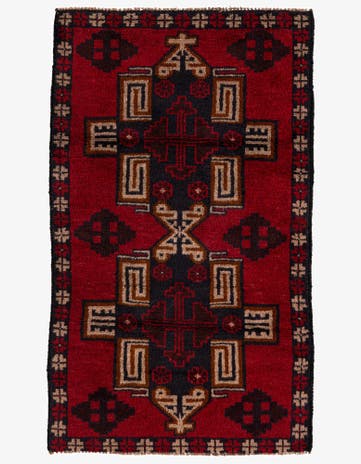 2' 10 x 4' 10 Hand Knotted Balouch Persian Wool Rug