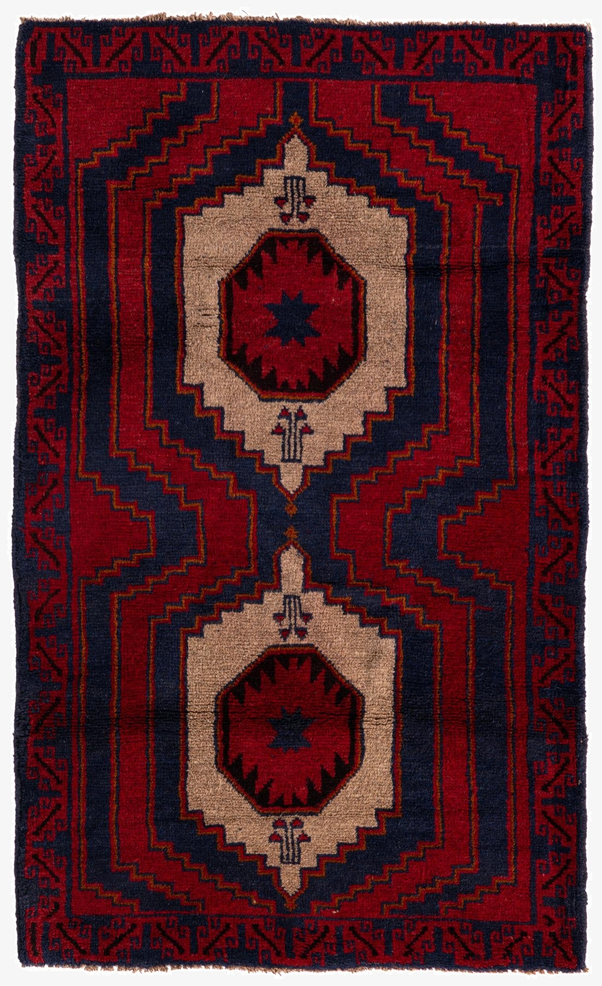 3' x 4' 9  Hand Knotted Balouch Persian Wool Rug